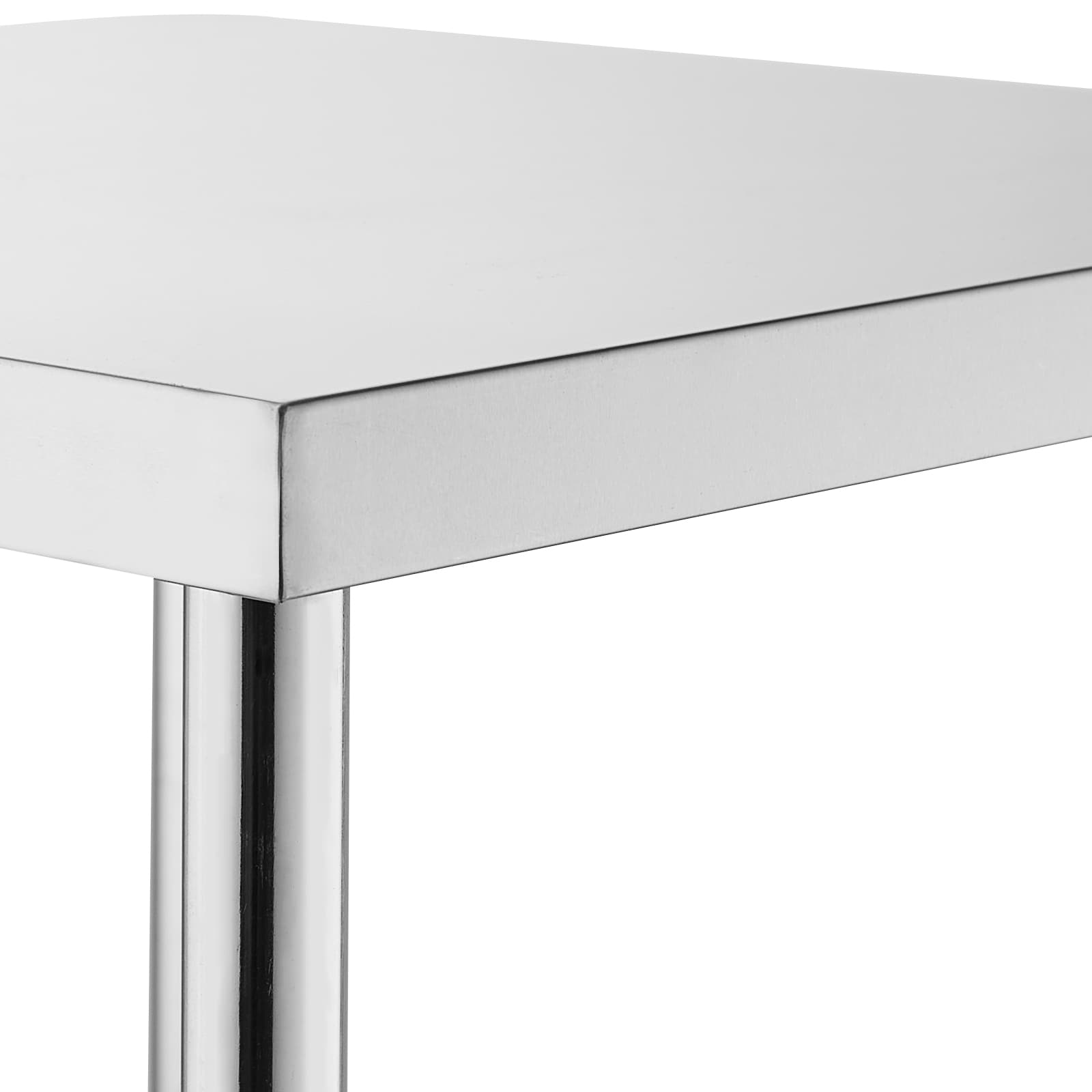 Stainless Steel Kitchen Prep Table With Adjustable Shelf And Wheels_voghion.com